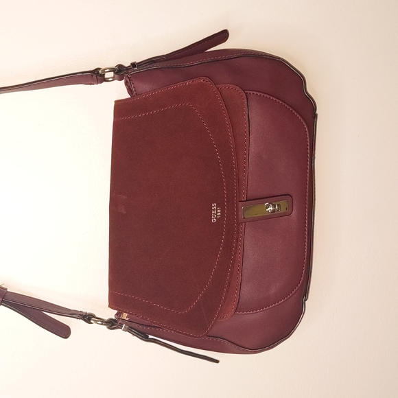 1981 Guess Vintage Suede Burgundy Purse - Picture 2 of 4